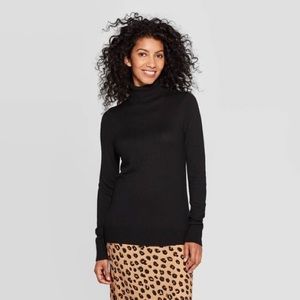 Prologue Size Large Black Ribbed Turtleneck